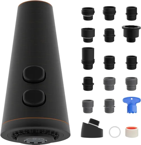 Miniatura 14 de Cabezal de Repuesto para Grifo de Cocina de 4 Funciones, Cabezal Rociador Universal Extraíble para Fregadero de Cocina con 15 Adaptadores Compatible