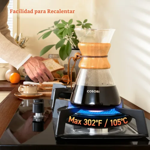 Miniatura 3 de COSORI Cafetera de Vertido con Filtro de Acero Inoxidable de Doble Capa, 8 Tazas, 34oz, Cafetera de Goteo, Preparador de Café por Goteo, Jarra
