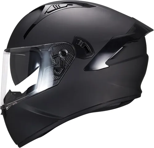 Miniatura 17 de VCOROS Casco integral de doble visera para motocicleta para adultos, Casco de moto de calle y carrera X9 aprobado por DOT con visera negra