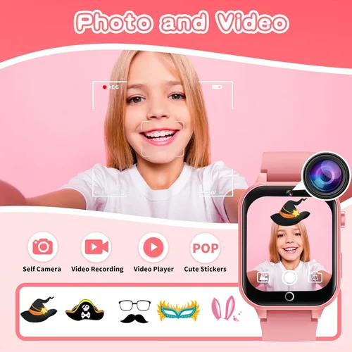 Miniatura 3 de Relojes Inteligentes para Niñas de 6-12 Años, 26 Juegos Pantalla Táctil Reloj para Niños con Cámara de Video Reproductor de Música Tarjetas