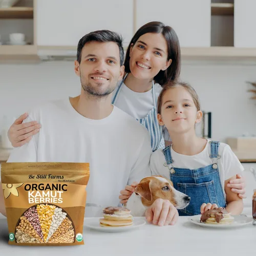 Miniatura 6 de Be Still Farms Khorasan de trigo Kamut orgánico (4.8 libras) – Grano entero antiguo a granel – Ideal para harina, pasta, ensaladas, sopas – Alto