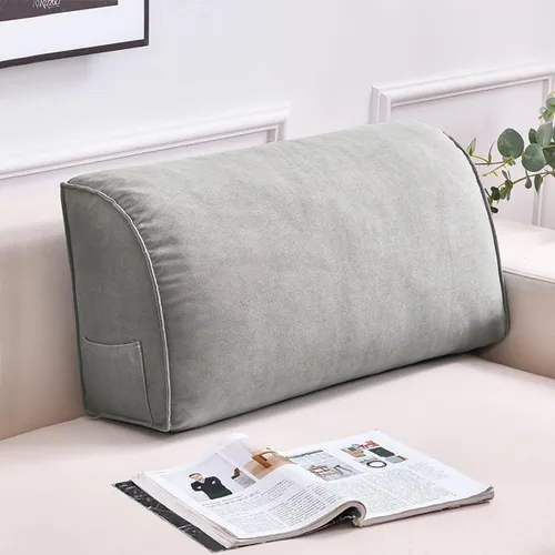Almohada de lectura para cabecero, almohada de cuña, triangular, suave, para cabecero, cojín de apoyo para el respaldo del sofá cama, almohada de