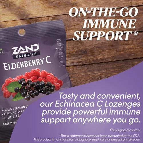 Miniatura 3 de Zand Pastillas de vitamina C de saúco inmunidad, gotas calmantes para la garganta de apoyo inmunológico, saúco, vitamina C, extracto de equinácea