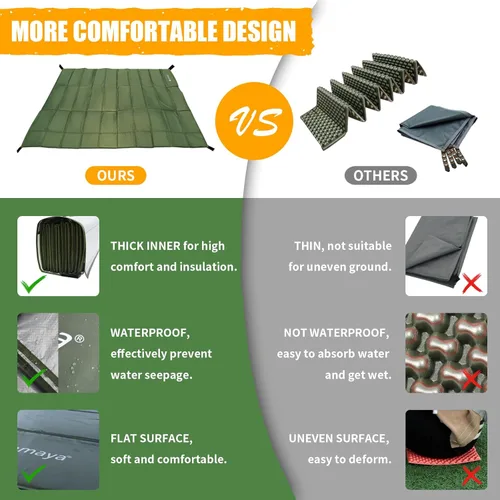 Miniatura 3 de Foam Sleeping Pad for Camping - AYAMAYA Foldable Camping Mattress for 1/2/3/4/5/6 Person, Extra Thick Waterproof Tent Footprint Inner Camping Mat 1