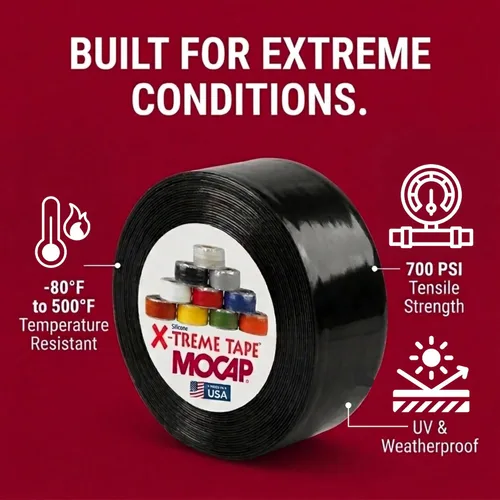 Miniatura 5 de X-Treme Tape MOCAP Cinta Eléctrica de Servicio Pesado, Goma de Silicona Autofusible, Cinta Flexible Impermeable y Aislante, Eléctrica para Negro