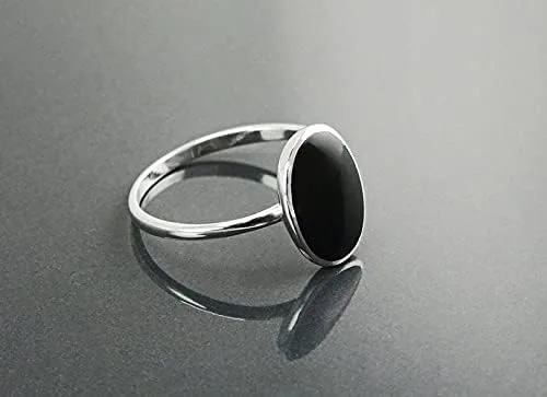 Miniatura 3 de Anillos de plata de ley 925 con piedras preciosas de ónice negro 1001