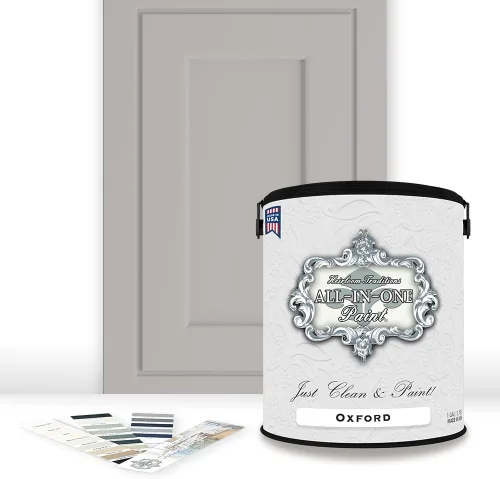 Miniatura 86 de Pintura TODO EN UNO, Abbey (gris cálido), Muestra de 8oz - Pintura duradera para gabinetes y muebles. Imprimación y capa superior incorporadas,