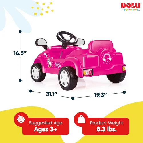 Miniatura 4 de DOLU Vehículo mágico de juguete para niños con bocina incorporada, diversión de conducción en interiores y exteriores para niños pequeños a partir
