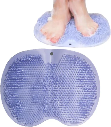 YVPSI Limpiador de pies y espalda para ducha, almohadilla de masaje montada en la pared, cepillo de masaje de baño de silicona con ventosas para Azul