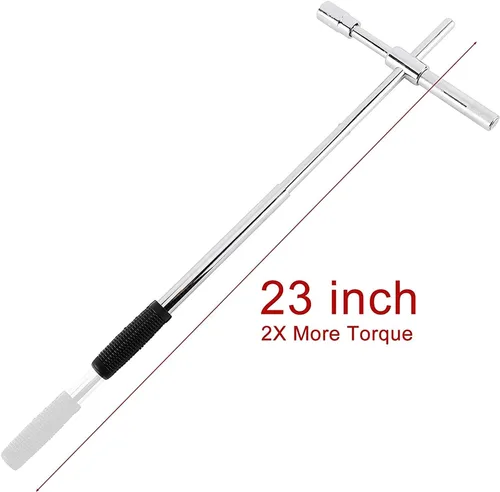 Miniatura 4 de Toolly Llave universal extendida de 23 pulgadas, juego de llaves de tuercas de hierro de 4 vías con bolsa de almacenamiento y enchufes estándar