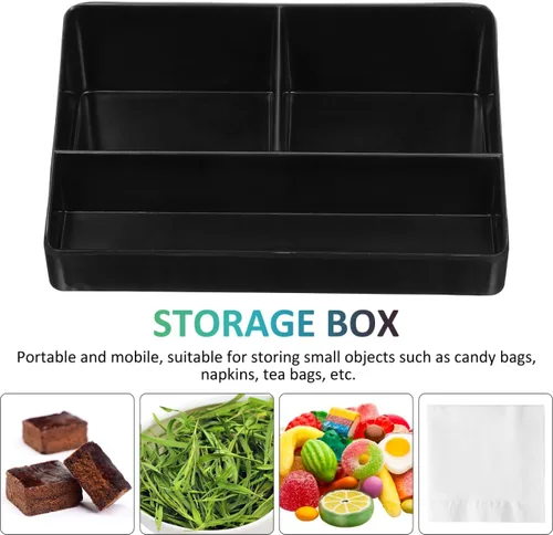 Miniatura 2 de Tofficu Organizador de bolsas de té de 3 compartimentos, pequeña caja de almacenamiento de té de plástico para cajón y encimera, soporte