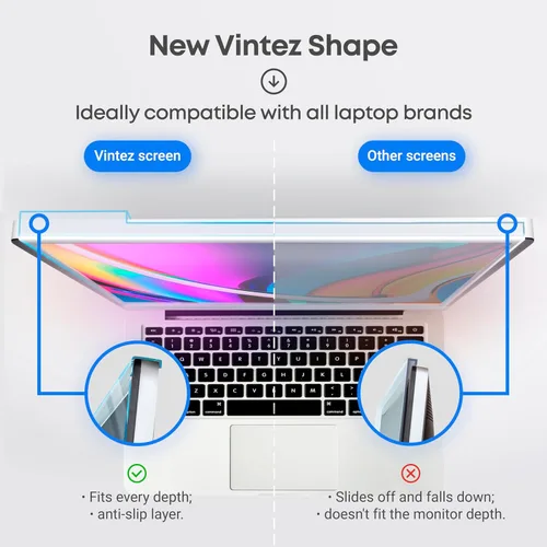 Miniatura 4 de VINTEZ Protector de pantalla de luz azul para monitor de computadora y portátil de 14 pulgadas, película de bloqueo de luz azul anti-UV para PC