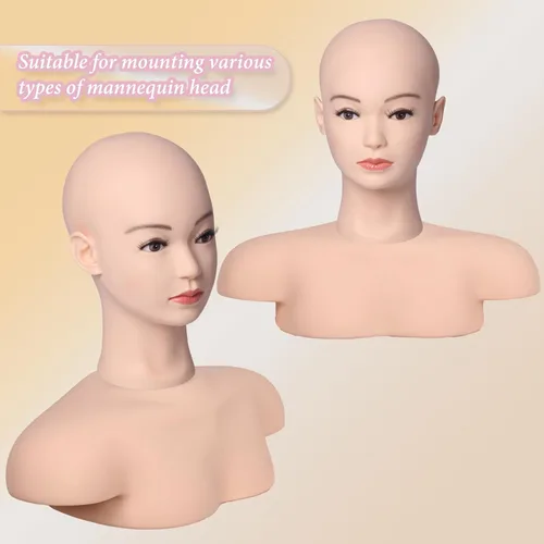 Miniatura 2 de Soporte de cabeza de maniquí, maniquí de hombro, cosmetología y entrenamiento de peluquería en entornos domésticos y de salón, soporte de hombro