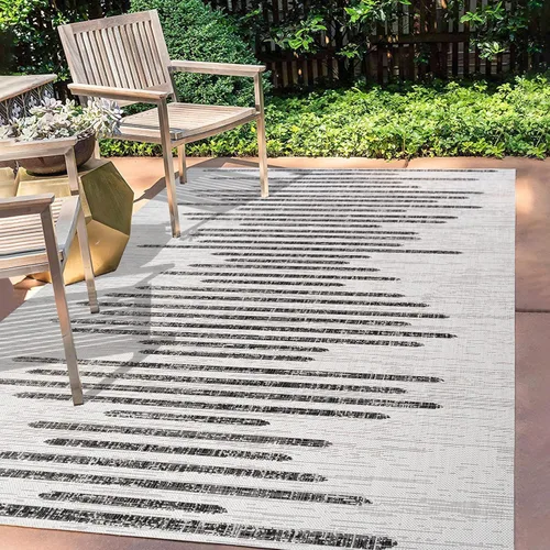 Miniatura 3 de JONATHAN Y Alfombra geométrica a rayas para interiores y exteriores, 2 x 8 pulgadas, color beige/marrón, zolak bereber para patio trasero, patio