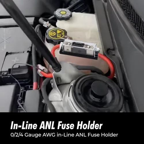 Miniatura 2 de InstallGear - Bloque de fusibles con portafusibles ANL y cubierta transparente - Fusibles de 300 amperios para protección segura del circuito - Caja