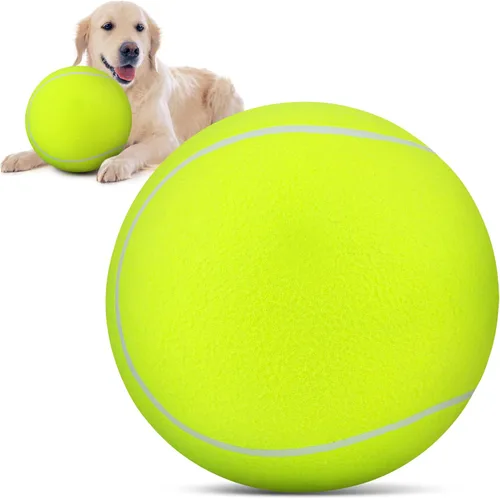 QDAN Pelota de tenis gigante grande para perros: pelotas premium de 9.5 pulgadas para perros para jugar al aire libre, juguete de pelota de tenis