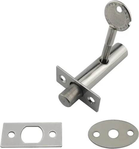 Miniatura 3 de JianLing 1 juego de acero inoxidable oculto de gestión de tubería de pozo de llave cerradura con tornillos 2.362 in mantenimiento cerradura