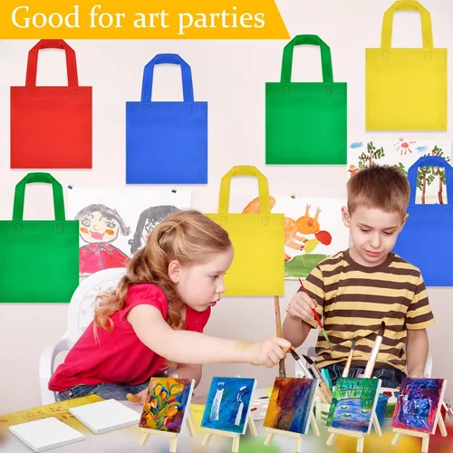Miniatura 5 de 8 juegos de pintura de acuarela, suministros para fiestas, mini lienzo de pintura y caballete con mini juegos de pintura de acuarela de 4 x 4, mini