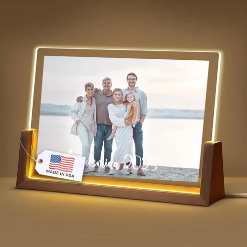 Miniatura 16 de LOUISMIAA - Marcos de fotos personalizados con luz nocturna, placa decorativa para aniversario, cumpleaños, día de la madre, día del padre, San