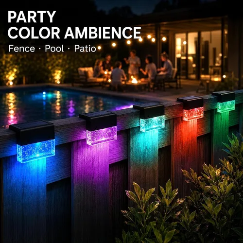 Miniatura 8 de SUNFACE Paquete de 4 luces solares para escalones para exteriores, impermeables, luces LED brillantes con 2 modos de iluminación, blanco cálido y 7