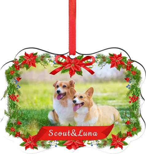 Miniatura 12 de Adornos de Navidad personalizados 2025, adorno de Navidad personalizado de doble cara, adorno de foto para árbol de Navidad para niños, mamá, papá
