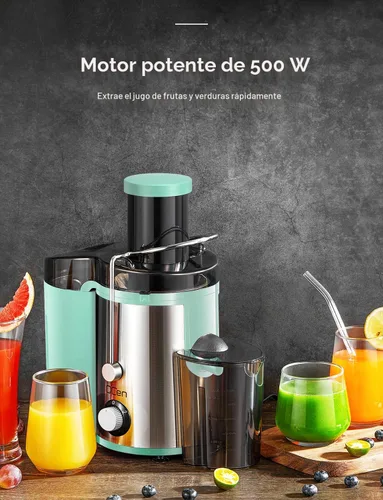Miniatura 5 de Máquina exprimidora, extractor centrífugo de 800 W con boca ancha de 3 pulgadas, canal de alimentación para frutas y verduras, fácil de limpiar