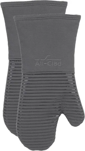 All-Clad Guantes de horno de silicona: resistentes al calor hasta 500 grados, 100% algodón y silicona, guante de horno de 14 x 7 pulgadas para Peltre