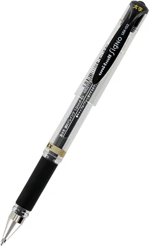 Miniatura 2 de Pluma de punta rodante Uni-Ball Signo UM-153, tinta de gel, con Punta amplia, de 1.0 mm, paquete de 3 unidades, Tinta negra