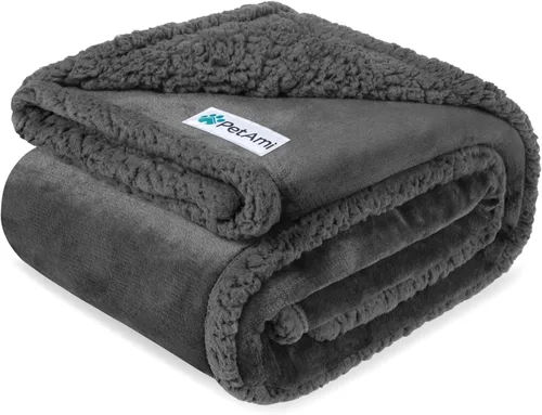 Miniatura 14 de PetAmi - Manta impermeable para perros medianos, cachorros, gatos pequeños Manta suave de forro polar Sherpa para mascotas, para sofá, sofá, funda
