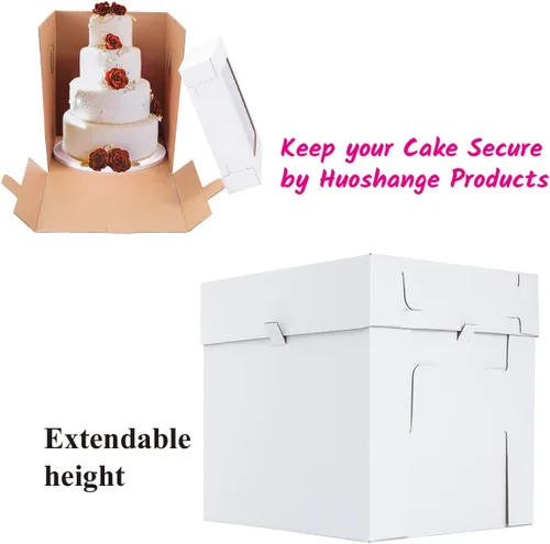 Miniatura 5 de Cajas altas para tartas de nivel, 10 x 10 x 12 pulgadas [10 unidades] Caja gruesa y resistente para pasteles con ventana, contenedor para pasteles