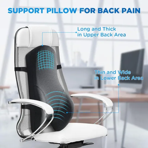 Miniatura 6 de Teemour Almohada de apoyo lumbar para automóvil, camión, accesorios de espuma viscoelástica, cojín de respaldo para asiento de conducción, soporte