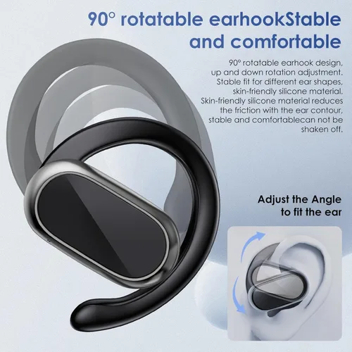Miniatura 3 de Auriculares inalámbricos, auriculares de oído abierto, auriculares de sonido panorámico de 360 grados, DT4.0 sin pérdida de sonido, conducción