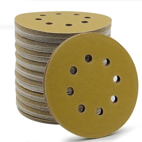 Miniatura 10 de Discos de lija de 5 pulgadas con 8 agujeros de gancho y bucle, discos de lija orbital, juego de papel de lija redondo de 100 piezas, incluye granos