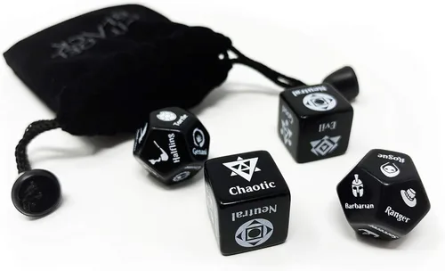 Miniatura 2 de Citadel Black Juego de dados aleatorizadores de personajes: aleatoriza clase, raza y alineación para personajes o NPC, hecho para Calabozos