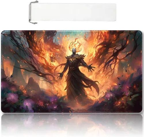 Miniatura 7 de DAUXID Tapete de juego MTG cosido de alta calidad con zonas y parte trasera de goma antideslizante, tapete de juego TCG para MTG y otros