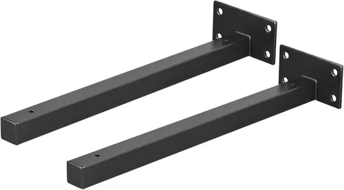 Miniatura 8 de uxcell Soportes de estante flotantes, 2 soportes de metal industriales de 4 pulgadas para estantes montados en la pared, color negro