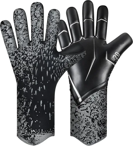 Guantes de Portero de Fútbol, Guantes de Portero de Fútbol con Agarre Definitivo con Tallas 6/7/8/9/10, Agarre Fuerte, Fútbol Americano para Negro