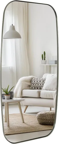 Miniatura 82 de ANDY STAR - Espejos ovalados negros para baño, espejo grande de 24x36 pulgadas con marco de metal negro mate oblongo para pared, espejo moderno