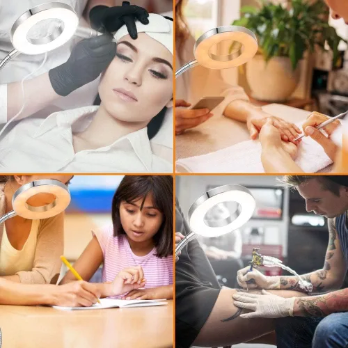 Miniatura 3 de LAVEN - Lámpara de escritorio, 7 W LED con clip para libros, cuidado ocular USB, brillo de 2 niveles, 2 modos