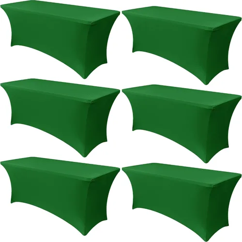Miniatura 20 de Obstal Paquete de 6 Fundas de Mesa Elásticas de Spandex para Mesas de 6 Pies - Mantel Rectangular Universal Ajustado de 6 Pies Protector para Bodas