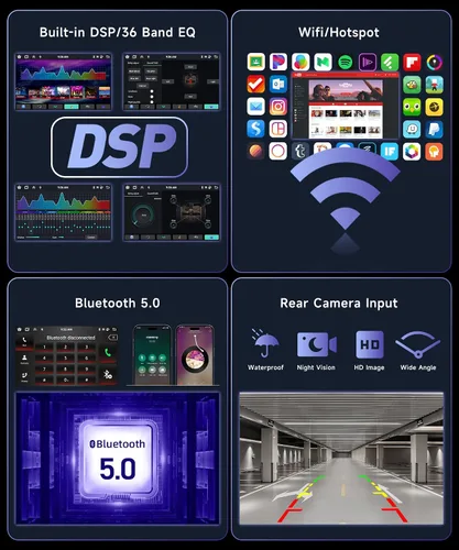 Miniatura 4 de Radio de coche 8Core 4G 64G para Honda CRV 2002-2006 estéreo con pantalla táctil de 9 pulgadas 1280 x 720P, Bluetooth 5.0/WiFi/Carplay