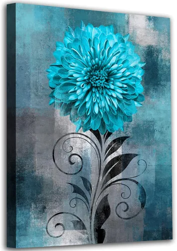 Miniatura 14 de NINEASO Arte de pared con flores abstractas, cuadros de lienzo de flores rústicas para dormitorio, baño, decoración de pared, impresiones modernas