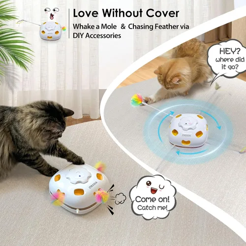 Miniatura 4 de ORSDA Juguetes para gatos de interior, juguetes interactivos 4 en 1 para gatos, juguete automático para gatos, juguete para gatitos, juguete