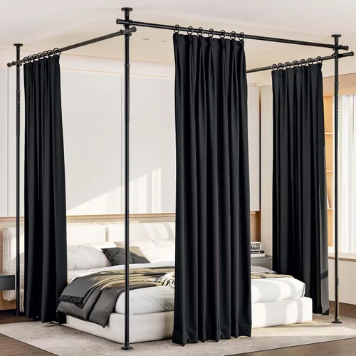 Separador de habitación grande (40-240 pulgadas) de ancho, sin perforación, divisor de pared de 4 a 10 pies, varillas de tensión ajustables para