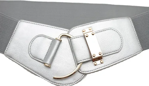 Miniatura 50 de TFJ - Cinturón ancho de moda para mujer, cintura alta, hebilla de gancho de metal dorado, talla XS, S, M, L, XL
