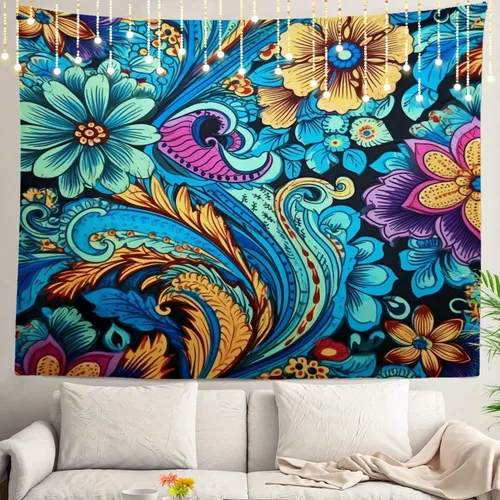 Miniatura 17 de Shrahala Circles Tapestry, Abstract Art With Various Circles Wall Hanging Hd Print Polyester Backdrop For Dorm Room Bedroom 30 X 40 In