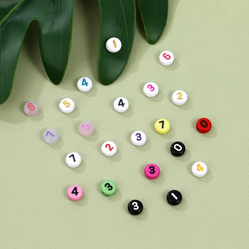 Miniatura 5 de Hudinsun 500 cuentas acrílicas de números 0-9 en caja de 12 cuadrículas, cuentas redondas para pulseras, joyas de amistad sin cuello, fabricación