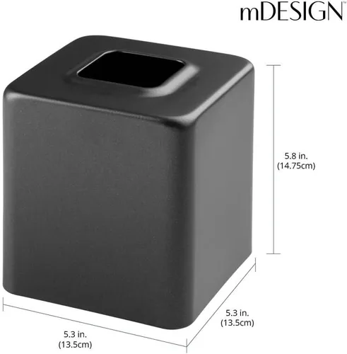Miniatura 4 de mDesign Caja de Pañuelos — Soporte decorativo para caja de pañuelos para dormitorios, baños y más — Cubierta cuadrada para caja de pañuelos