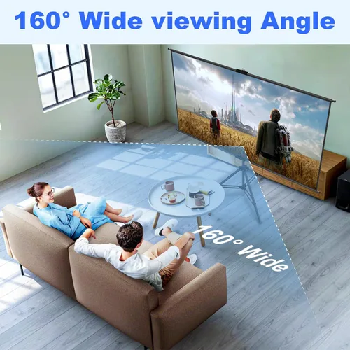Miniatura 6 de Pantalla de proyector con soporte de 100 pulgadas, pantalla de proyección para interiores y exteriores con respaldo negro, pantalla de trípode 16:9