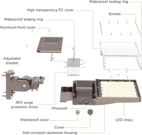 Miniatura 3 de Luz de estacionamiento LED de 150 W con fotocélula UL Listado 22500LM comercial LED Shoebox Pole Lights Brazo Mount Luces de inundación